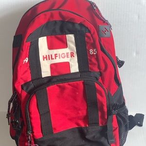 Tommy Hilfiger red big H print vtg book bag